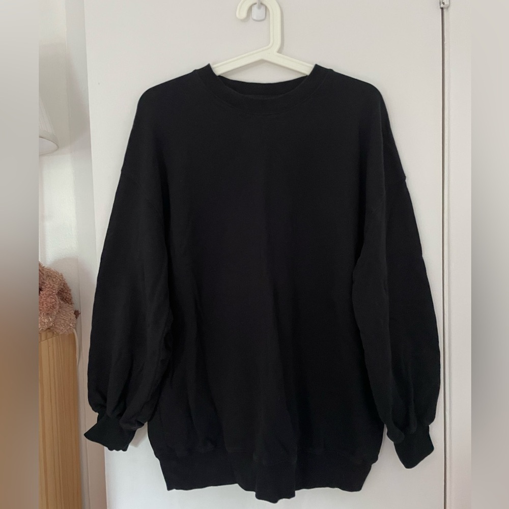 Paper Label Black Oversized Sweatshirt